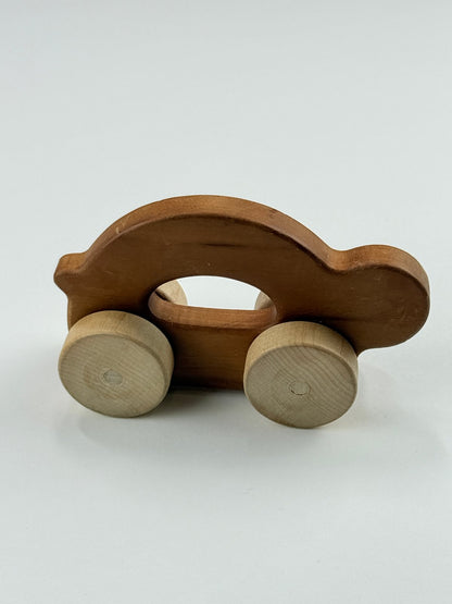 Wooden Push Toy Turtle on Wheels