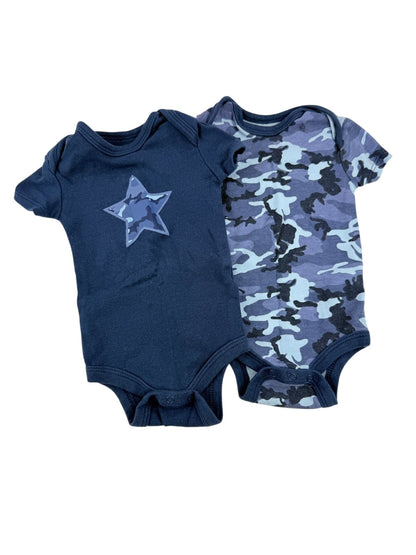 the peanutshell Blue Camo Bodysuit 2-Pack 3-6M