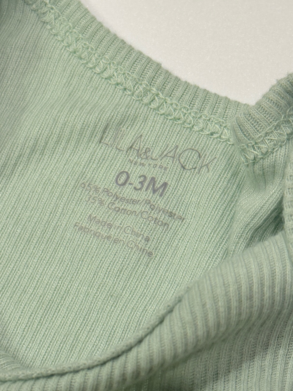 Lila & Jack Ribbed Onesie 0-3M