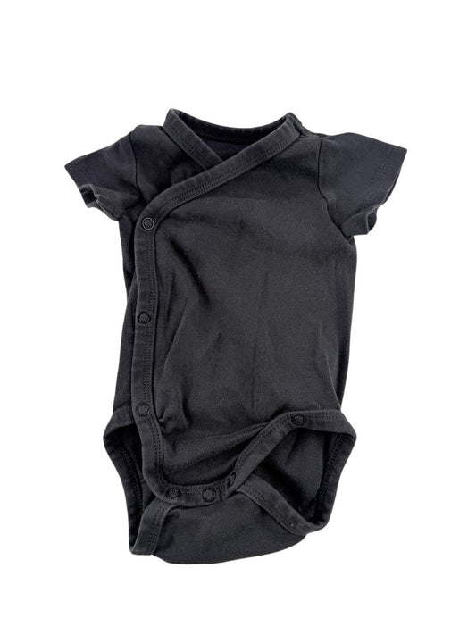 H&M Charcoal Wrap Bodysuit Size 1-2M