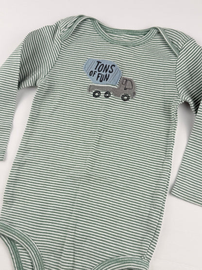 Just One You Striped Cement Truck Bodysuit 18M