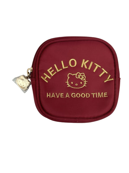 Hello Kitty Burgundy Zip Coin Pouch