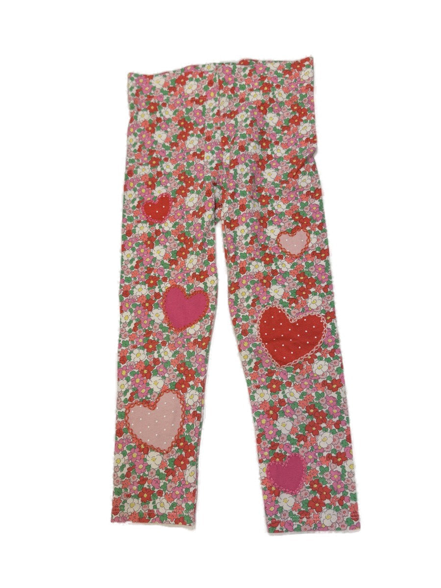 Mini Boden Floral Heart Leggings 4-5Y