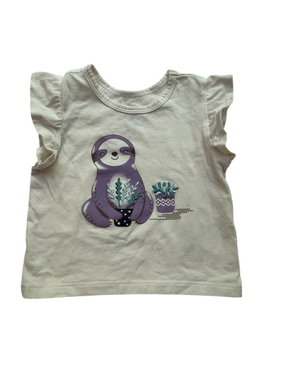 Pekkle Sloth Flutter Sleeve T-Shirt 18M