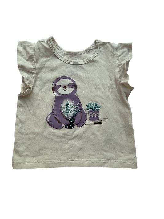 Pekkle Sloth Flutter Sleeve T-Shirt 18M