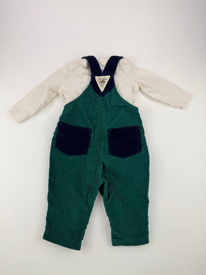 Old Navy Corduroy Overalls and Bodysuit Set 3-6M