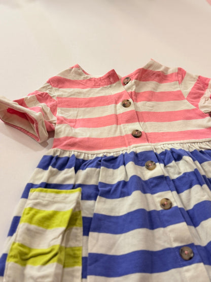 Mini Boden Striped Button Dress 3-4Y