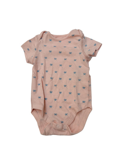 M&S Pink Bow Print Bodysuit 24 Months