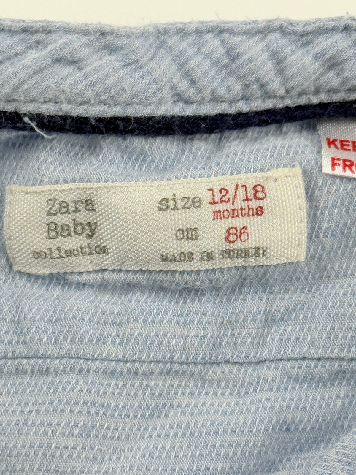 Zara Baby Light Blue Button-Up Shirt 12-18M