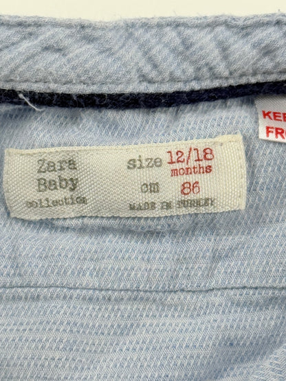 Zara Baby Light Blue Button-Up Shirt 12-18M