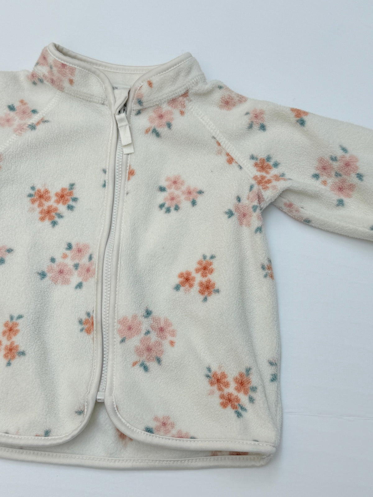 H&M Floral Fleece Zip Jacket 6-9M