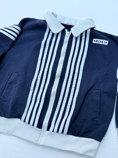 Mickey Navy Striped Zip-Up Jacket Size 8-10