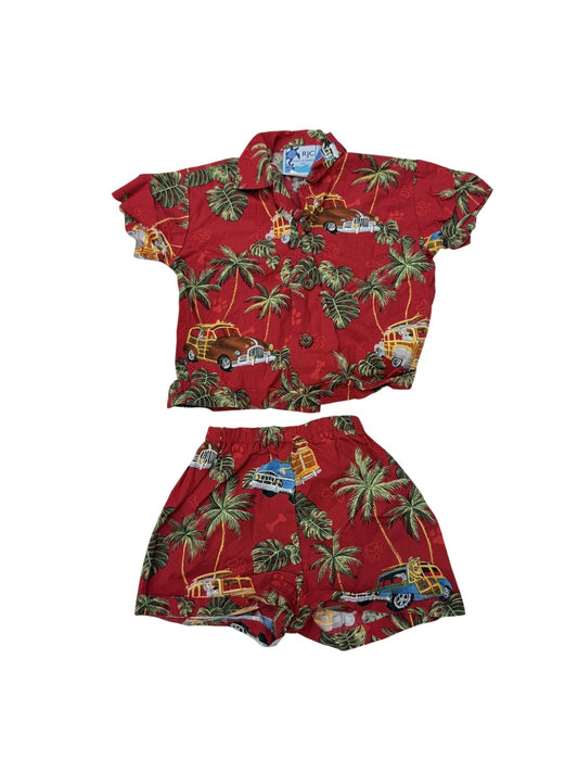 RJC Hawaiian Dog Print Shirt Shorts Set 12M