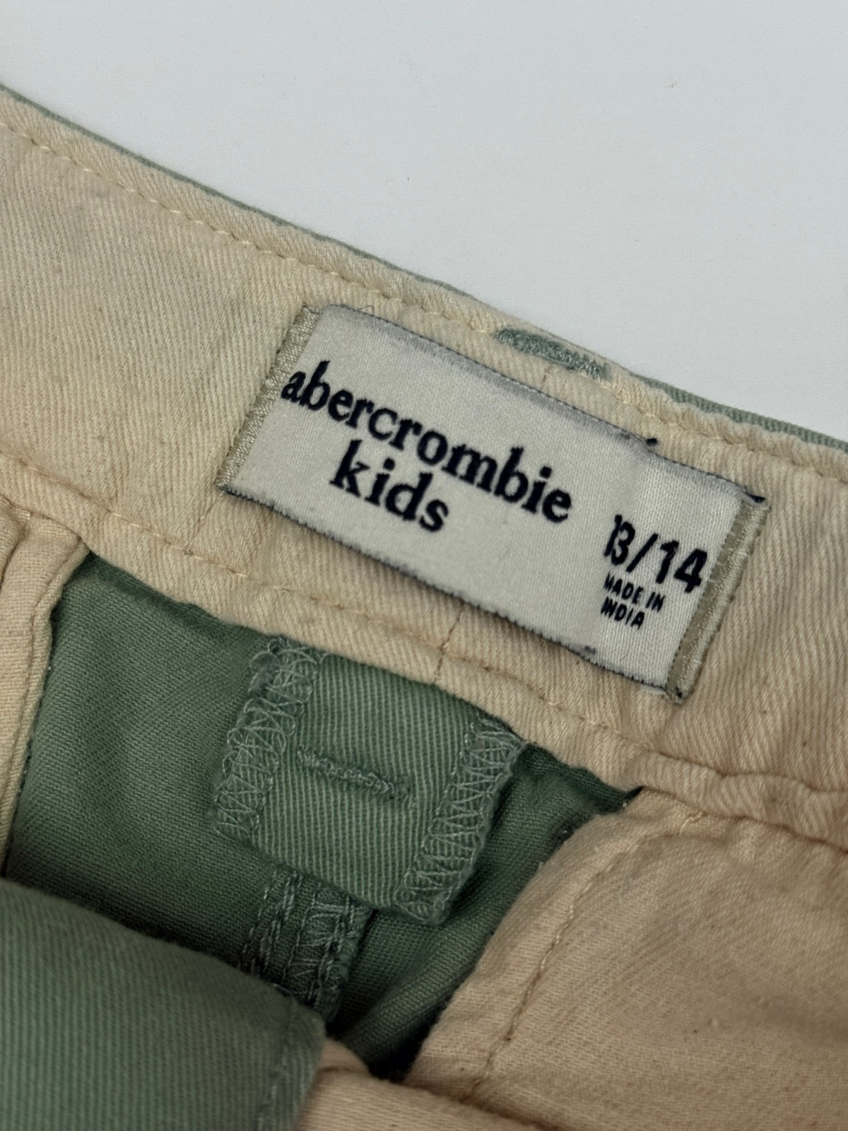 Abercrombie Kids Olive Green Chino Shorts 13/14