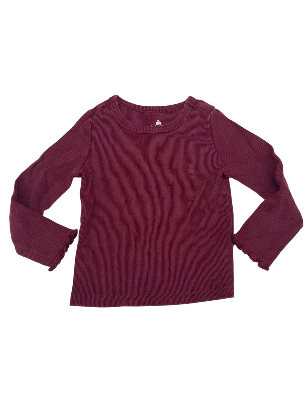Baby Gap Burgundy Ribbed Long Sleeve Top 2T