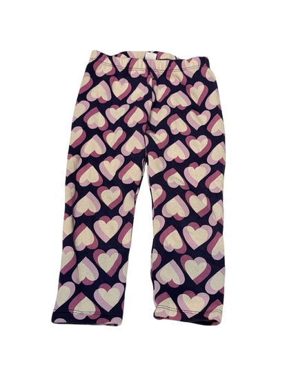 Gap Heart Print Fleece-Lined Leggings 3T