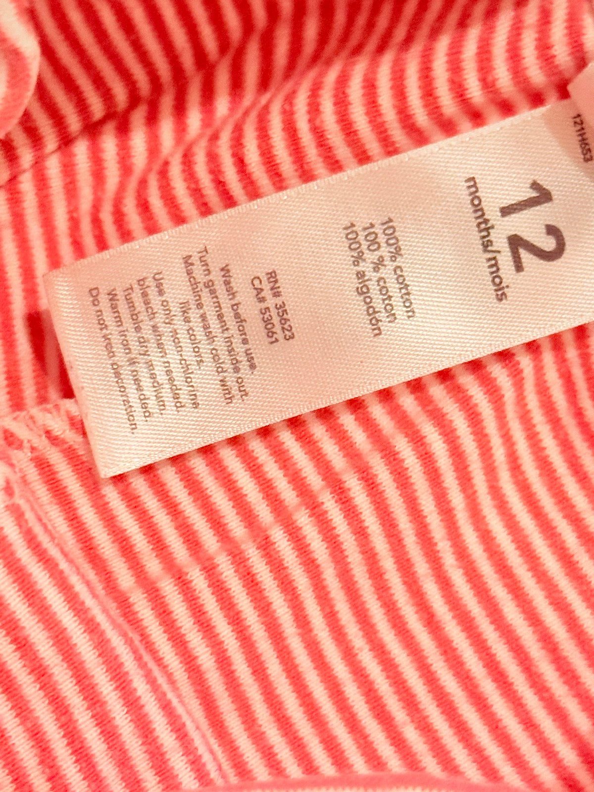 Carter's Coral Stripe Leggings 12M