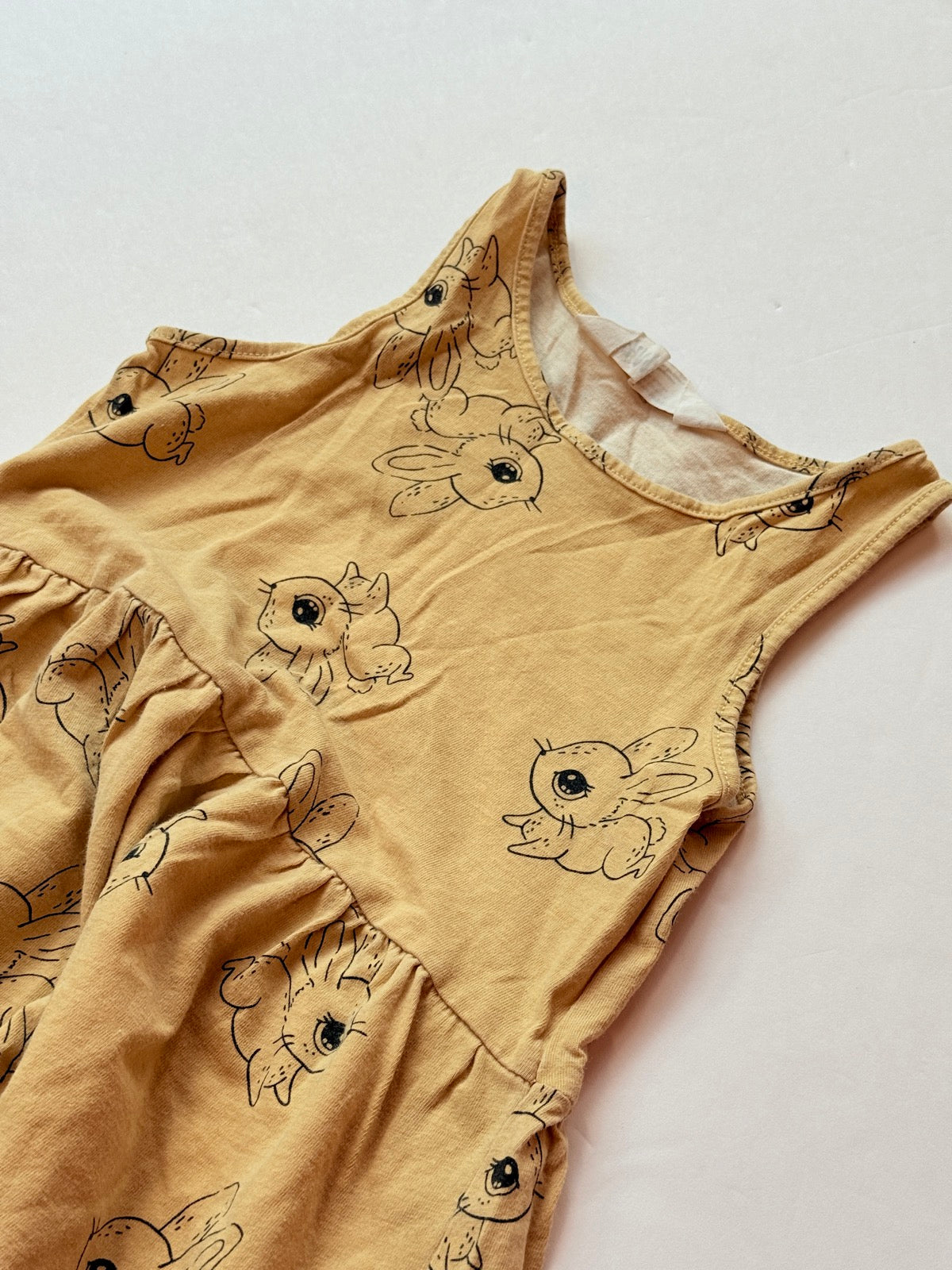 H&M Yellow Bunny Print Dress 2-4T