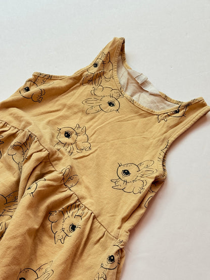 H&M Yellow Bunny Print Dress 2-4T