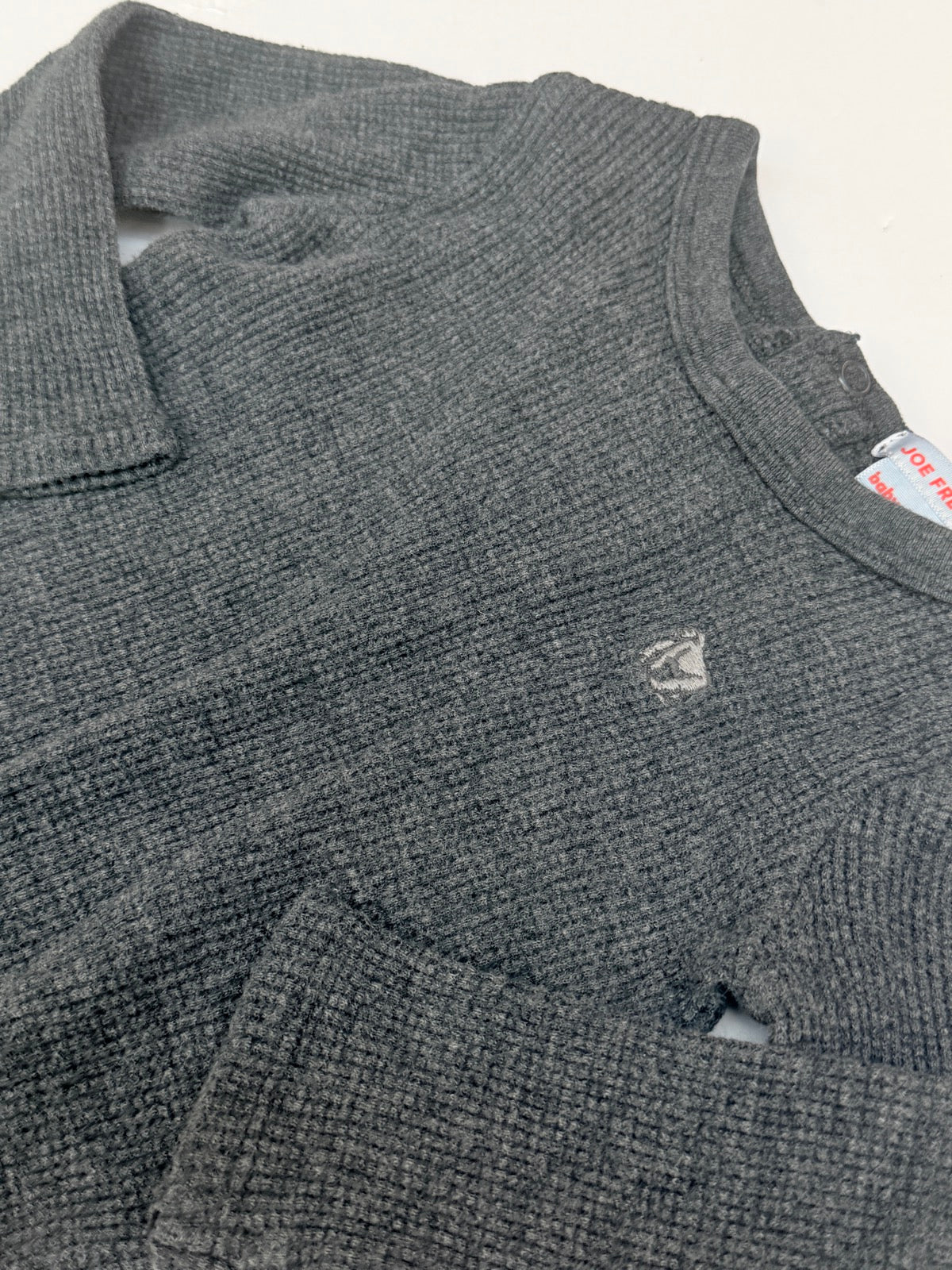 Joe Fresh Gray Waffle Knit Bodysuit 12-18m