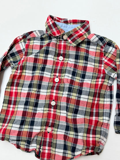 Janie and Jack Plaid Button-Up Shirt 6M