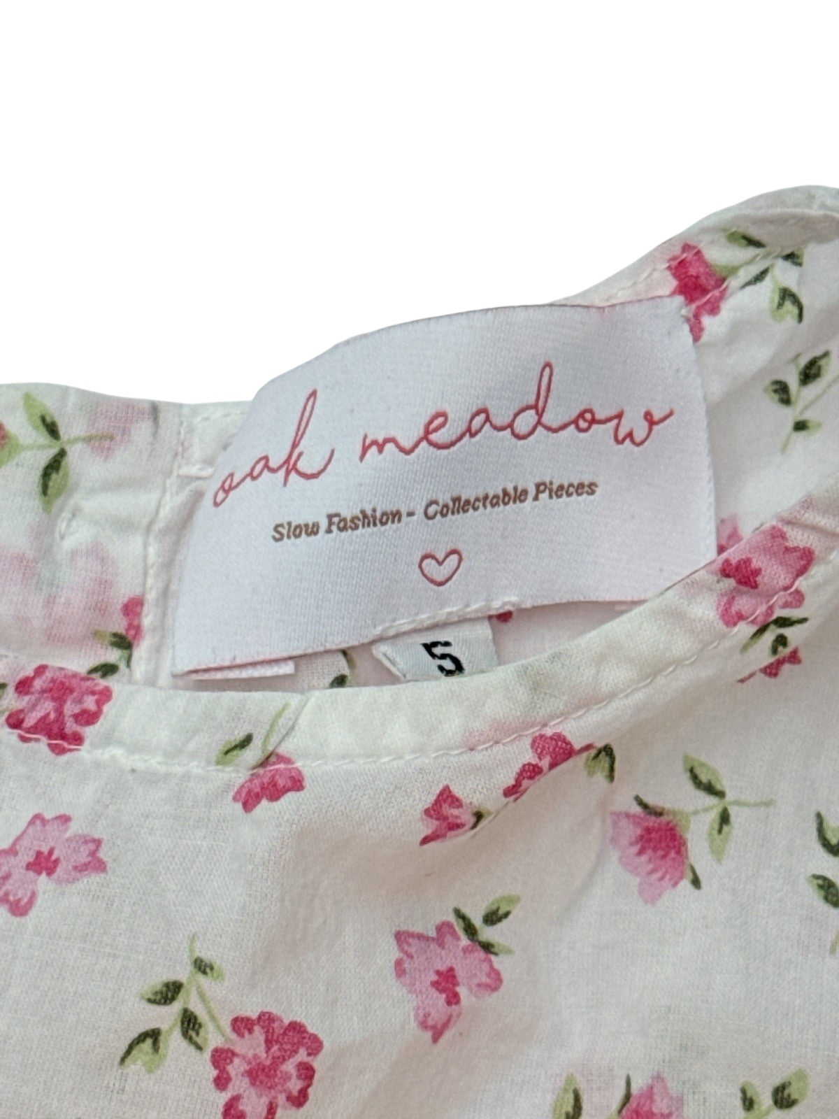 Oak Meadow Floral Pink Sleeveless Dress Kids Sz 5