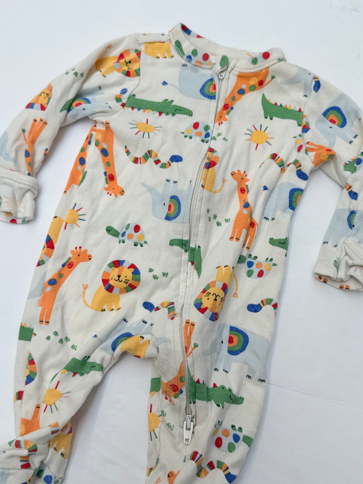 Old Navy Safari Animal Print Footed Sleeper 0-3M
