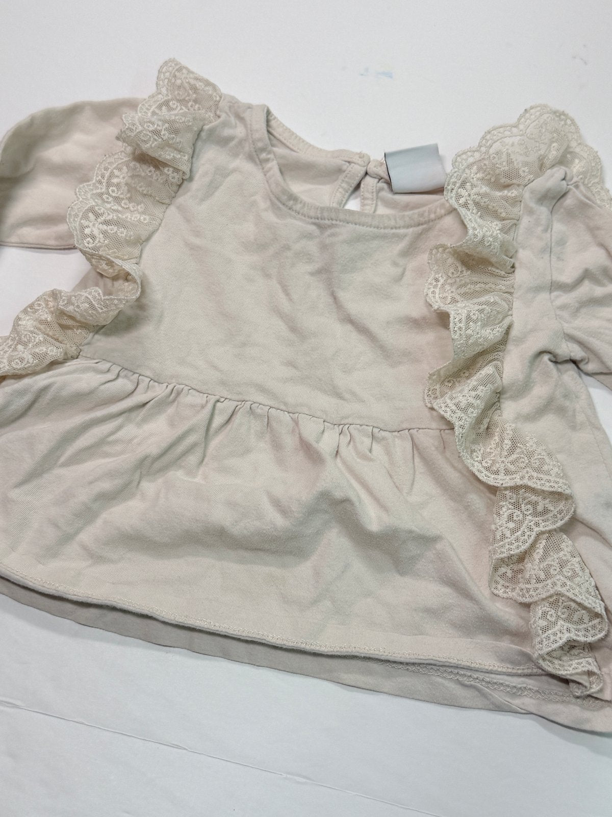 Zara Cream Lace Ruffle Peplum Top 18-24M