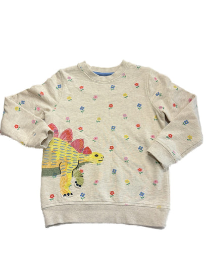 Mini Boden Stegosaurus Floral Sweatshirt 5-6Y
