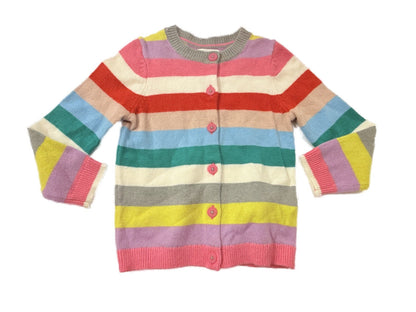 Mini Boden Rainbow Stripe Cardigan 4-5Y
