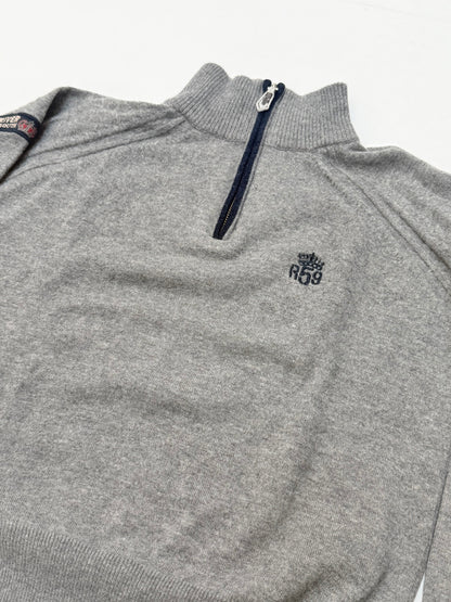 River Woods Gray Quarter-Zip Sweater Size 12