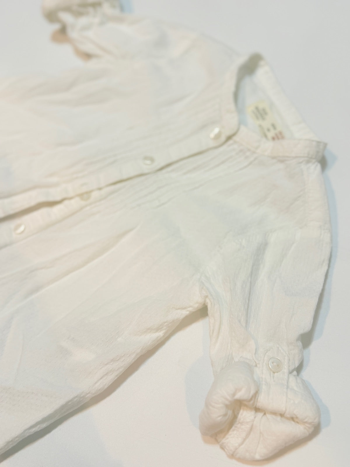 Zara White Button up Shirt 12-18m
