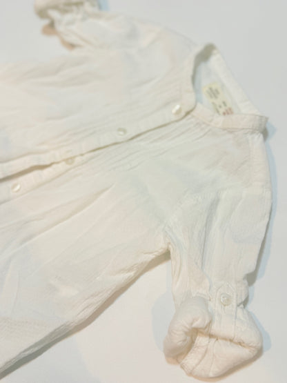 Zara White Button up Shirt 12-18m