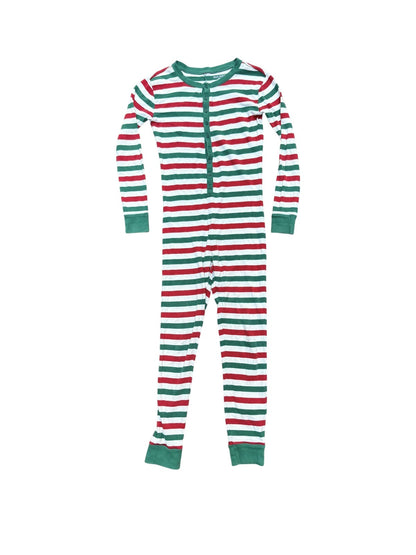Old Navy Striped Christmas Union Suit Pajamas L 10