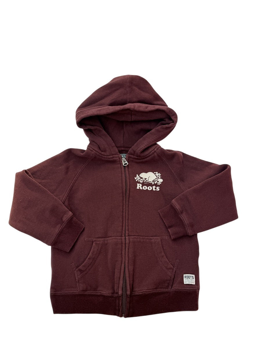Roots Maroon Zip Hoodie Baby 5Y