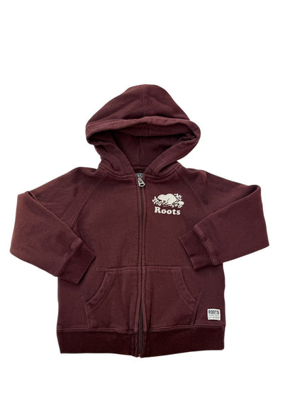 Roots Maroon Zip Hoodie Baby 5Y