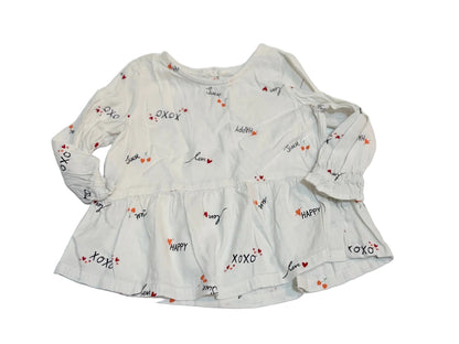 Old Navy White XOXO Peplum Top 18-24M