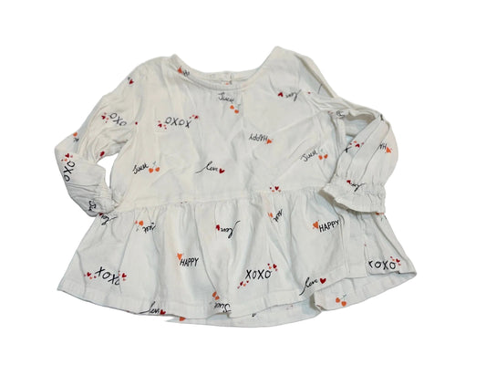 Old Navy White XOXO Peplum Top 18-24M