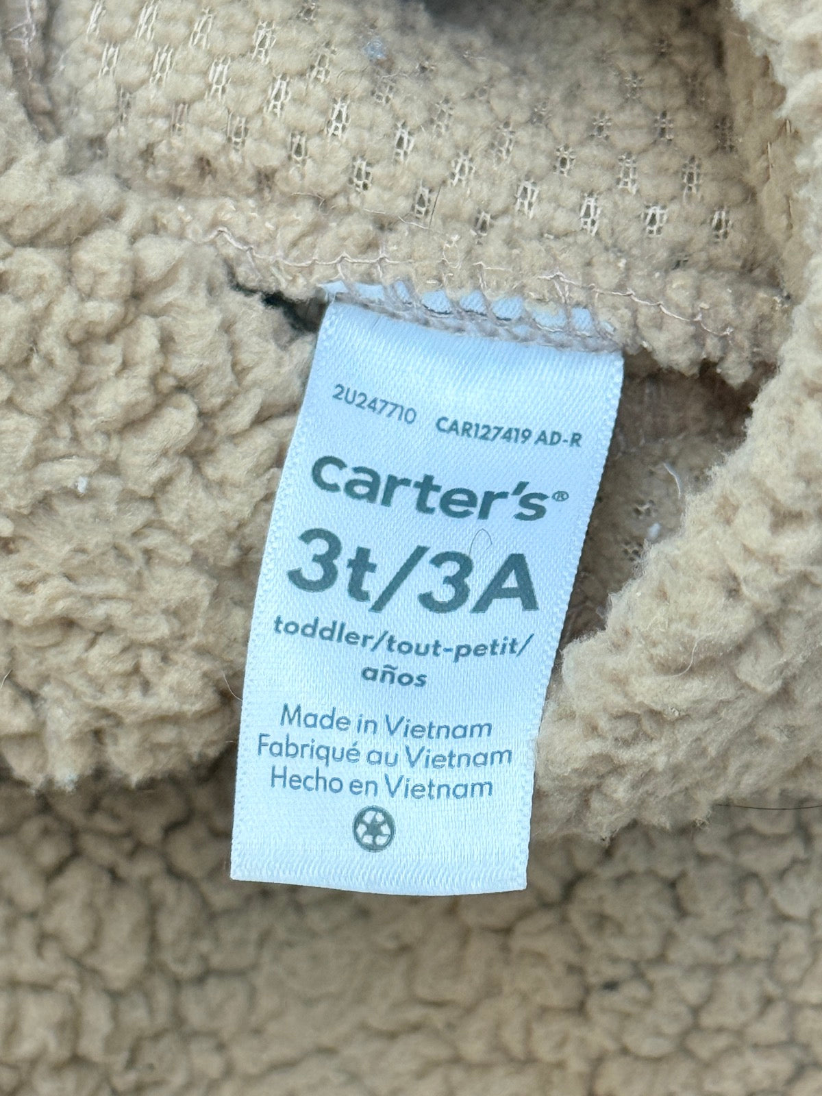 Carter's Sherpa Fleece Hoodie 3T