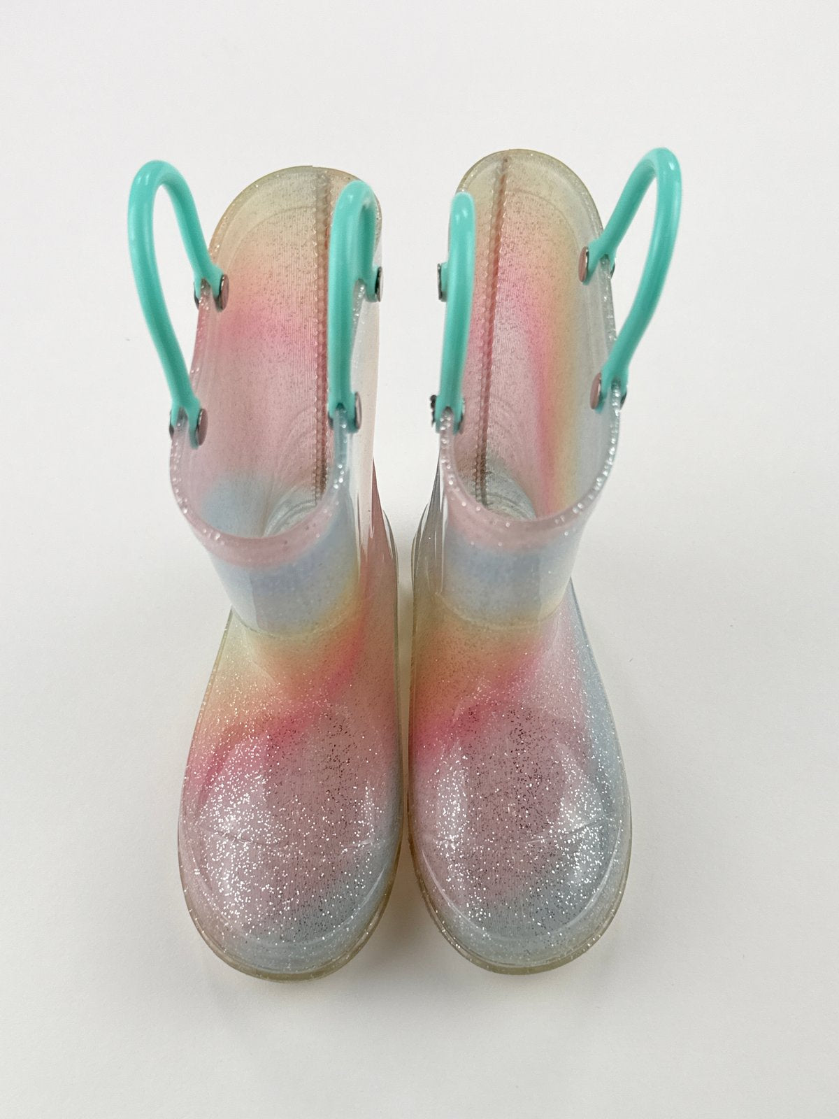 Rainbow Glitter Rain Boots Size 8
