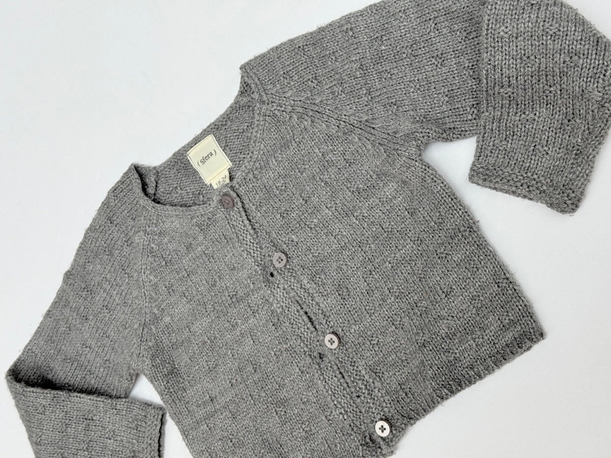 Sfera Gray Knit Cardigan 18-24m