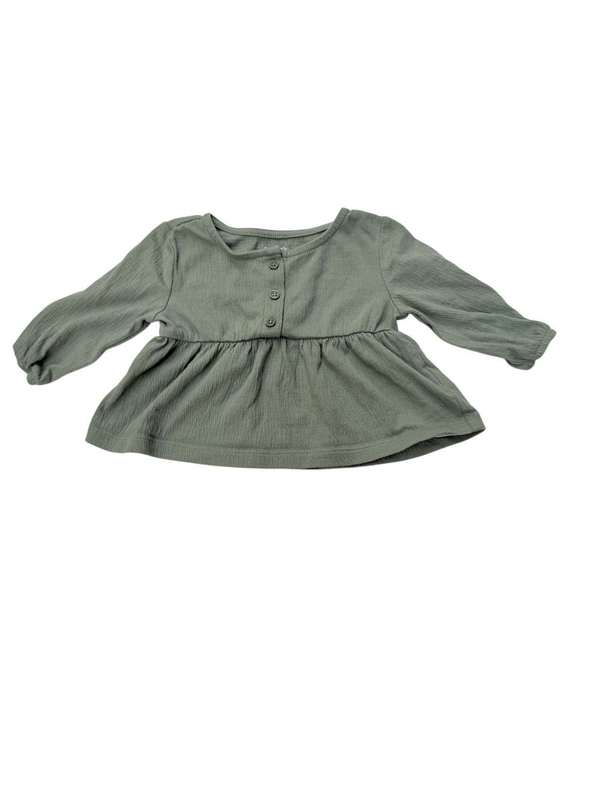 Carter's Green Peplum Long Sleeve Top 6M