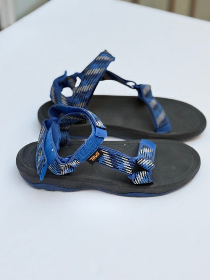 Teva Hurricane Sandals Blue Plaid Kids Size US4