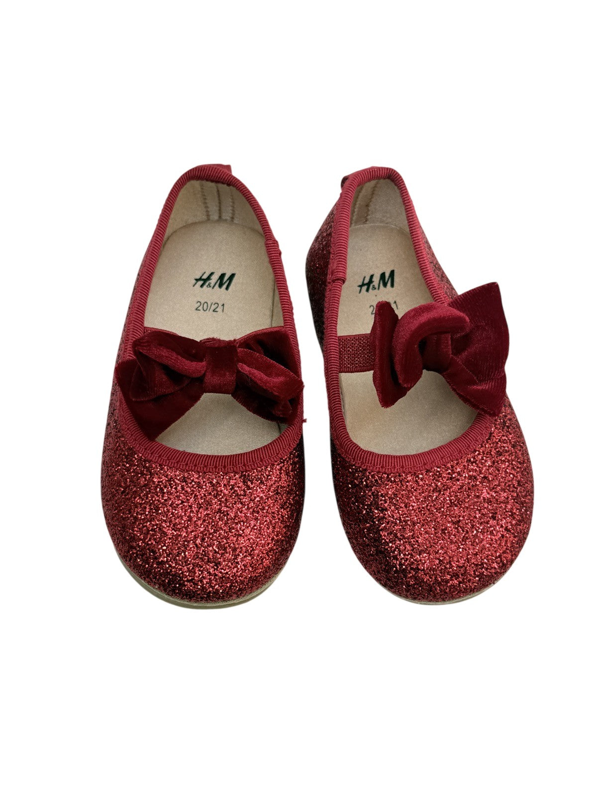 H&M Red Glitter Ballet Flat Size 20 21