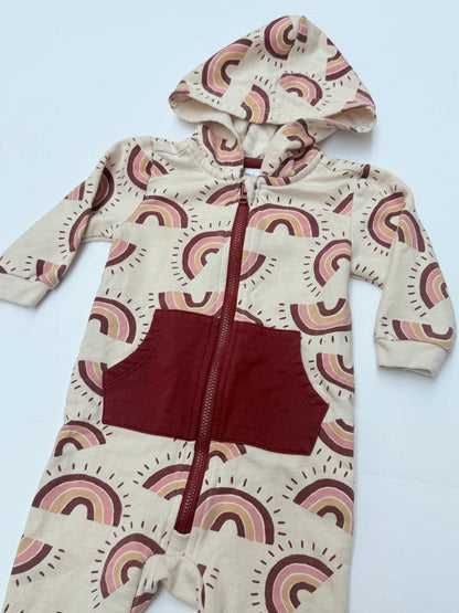 PL Baby Rainbow Hooded Romper 9M