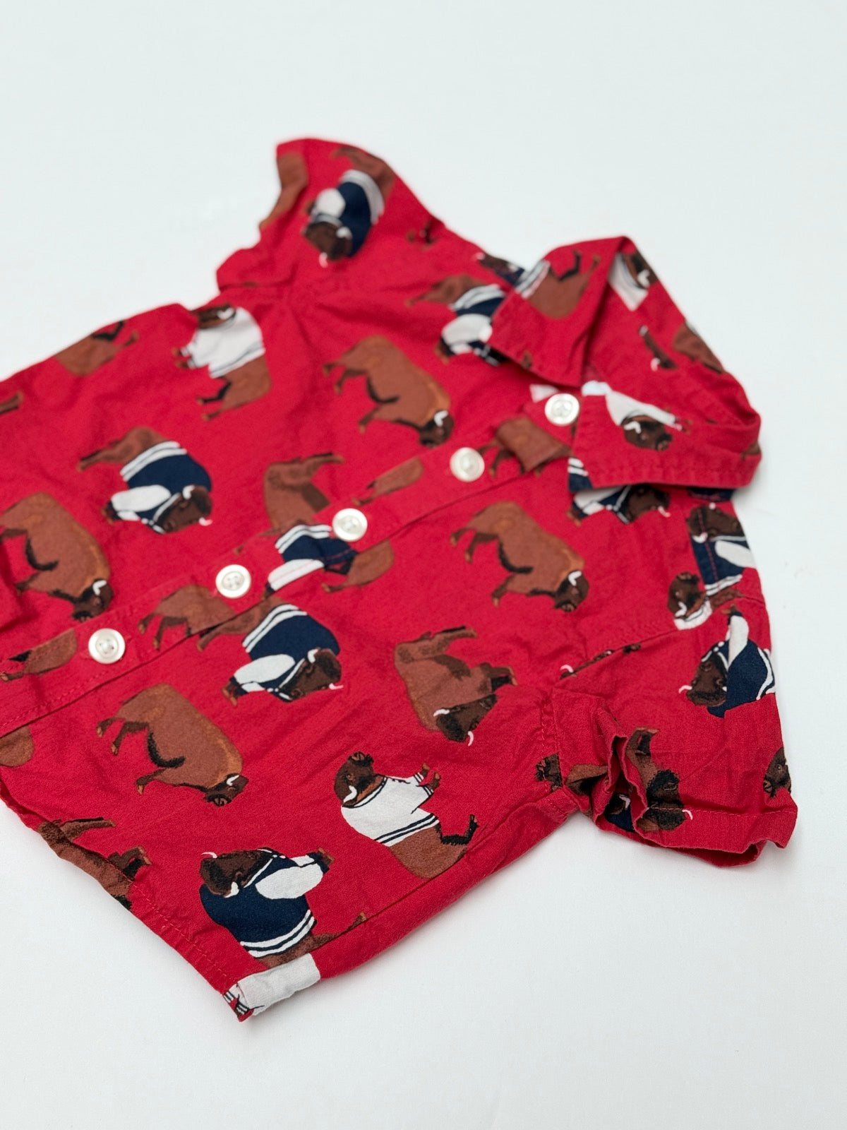Old Navy Buffalo Print Button Shirt 0-3M