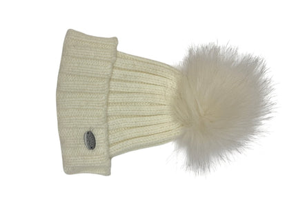 Calikids Cream Pom Pom Hat Infant 9-24M