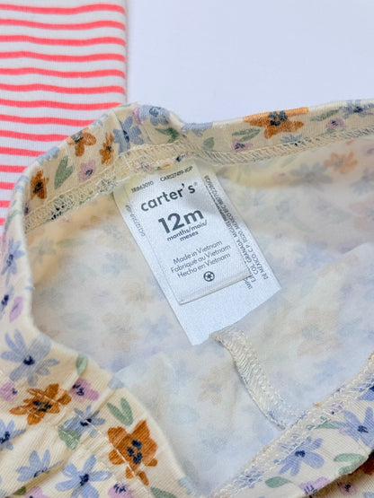 Carter's Floral Stripe Leggings 2-Pack 12m