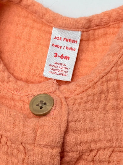 Joe Fresh Peach Muslin Romper 3-6M