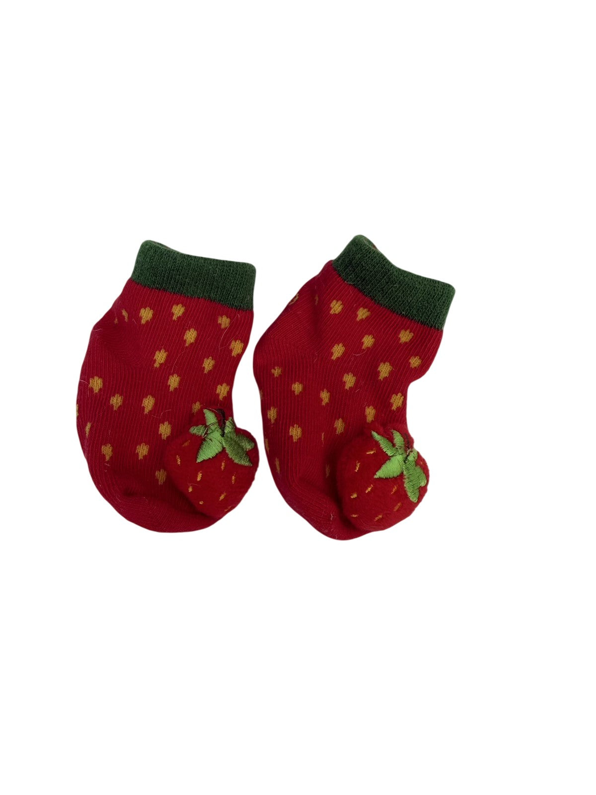 Strawberry Baby Socks with 3D Embellishment